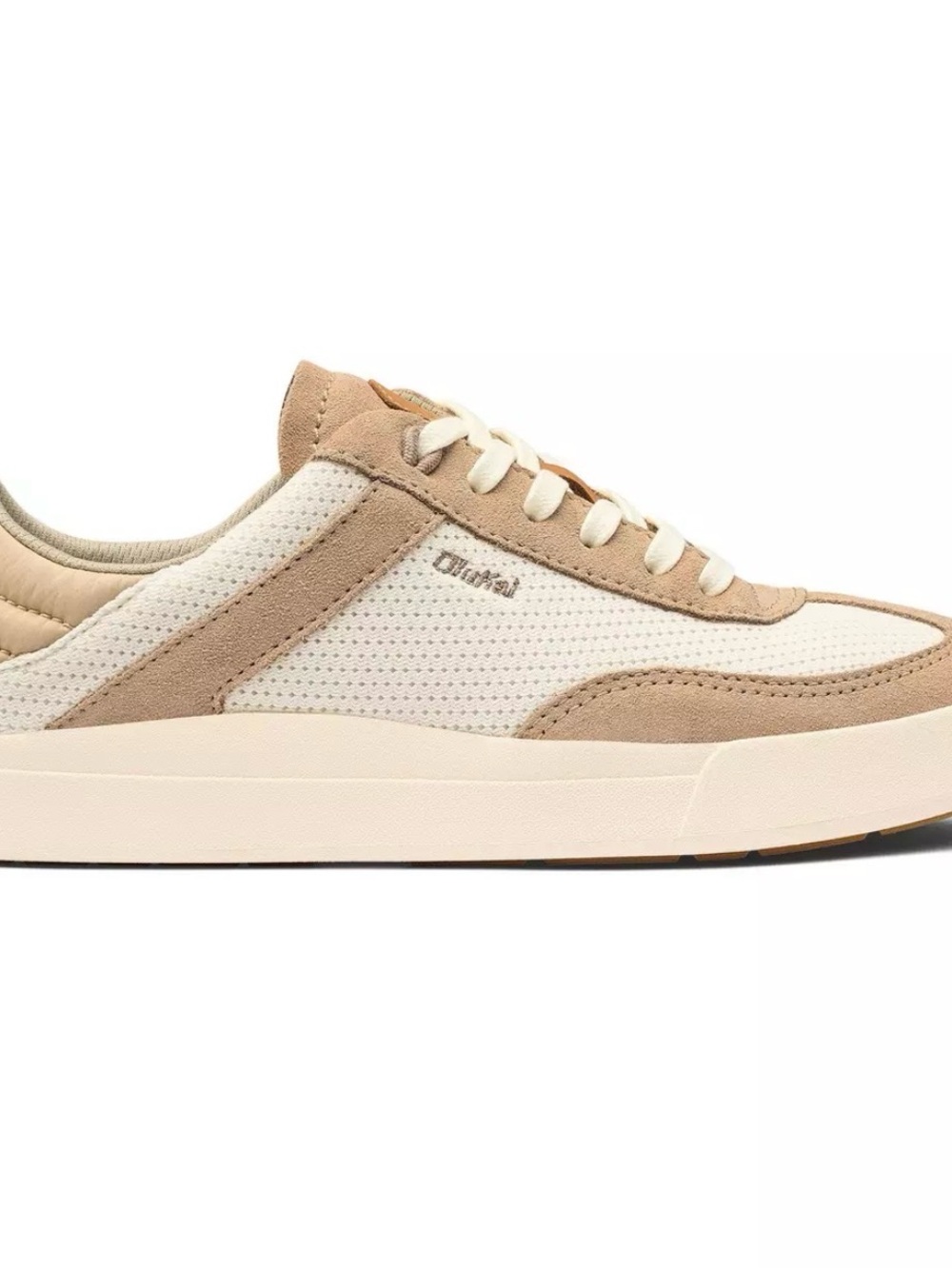 OluKai Women's Low-Top Sneaker in Cream & Tan